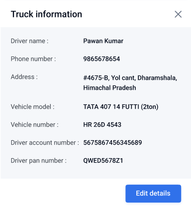 Truck information